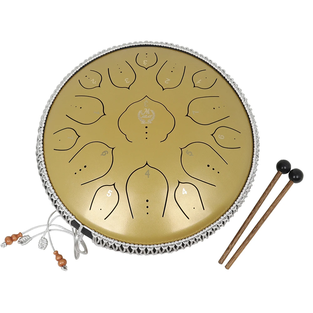 

NEW Steel Tongue Drum 14 Inch 15 Tone Ethereal Drum Handheld Tank Drum Percussion Instrument Yoga Meditation Beginner Music Gift