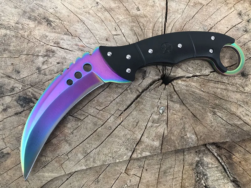 Multi color HS инструменты cs go karambit Походный нож выцветает счетчик удар черный мачете Стандартный тактический нож Лезвие Открытый инструмент - Цвет: Multi color