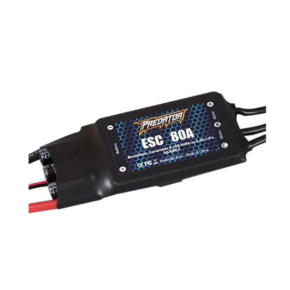 FMS Predator 80A бесщеточный ESC электронный регулятор скорости Модернизированный 5 в 5A режим переключателя XT60 для FPV RC самолет Запасная часть