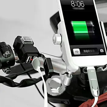 

Dual USB Motorcycle Charger Waterproof Dual USB Quick Change 12V-24V Power Supply Adapter Universal Charge for Mobile Phone