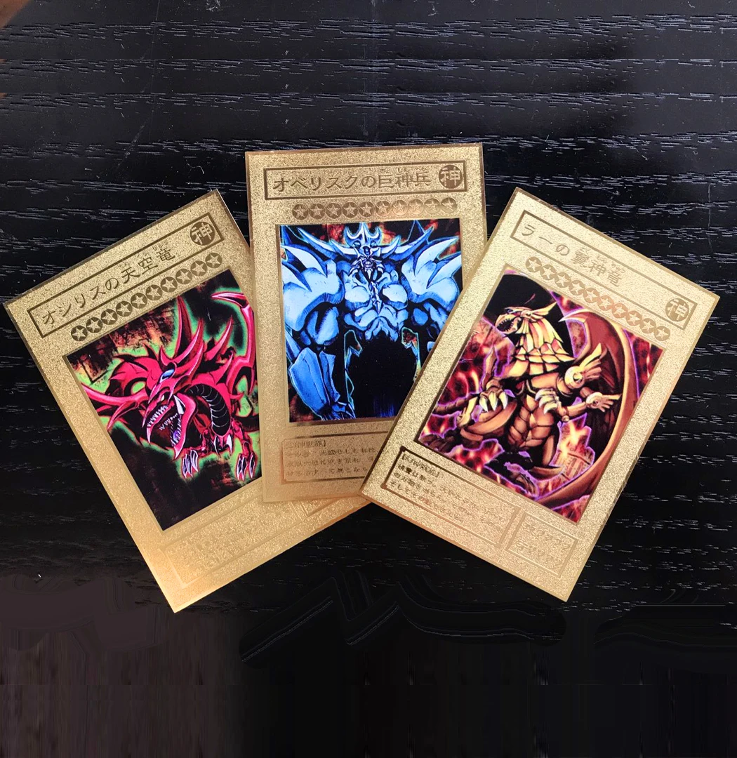 3 шт./компл. Yu Gi Oh карта Божия обелиска Черепаха Металл DIY Игрушки Хобби