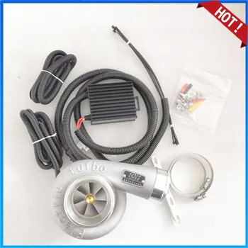 

Universal 12V Electric Turbo Supercharger Kit Thrust Electric Turbocharger Air Filter Intake for car improve speed