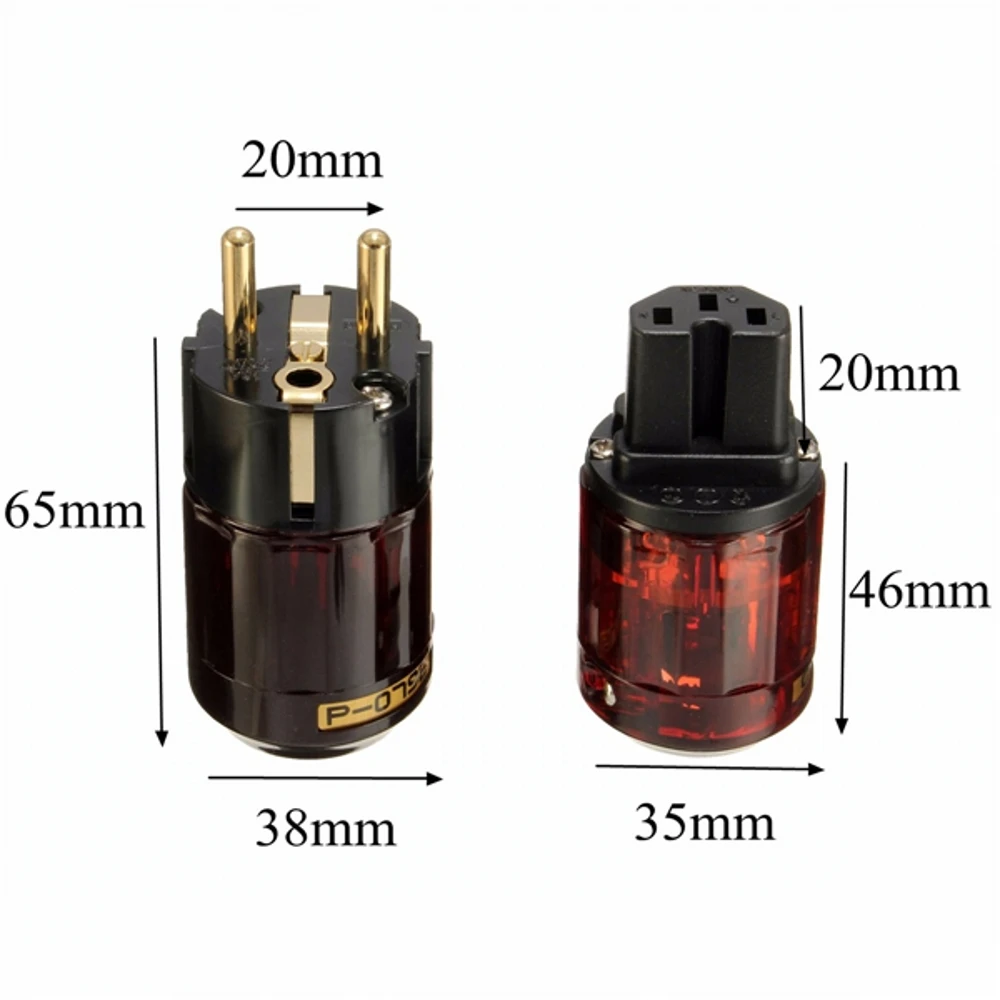 Oyaide C-079 P-079e Schuko Europe EU Power Plug 24k Gold Plated IEC Audio Connector Female-Male MATIHUR audio hifi