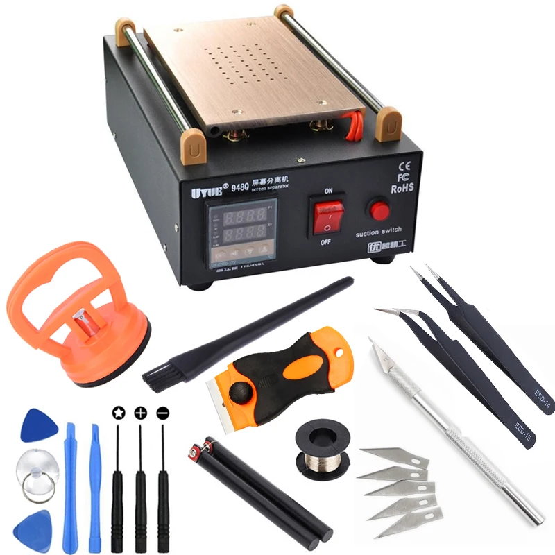 

UYUE 948Q Built-in Pump Vacuum Glass LCD Screen Touch Screen Separator Machine Max 7 inches Mobile Phone Disassemble Repair Tool