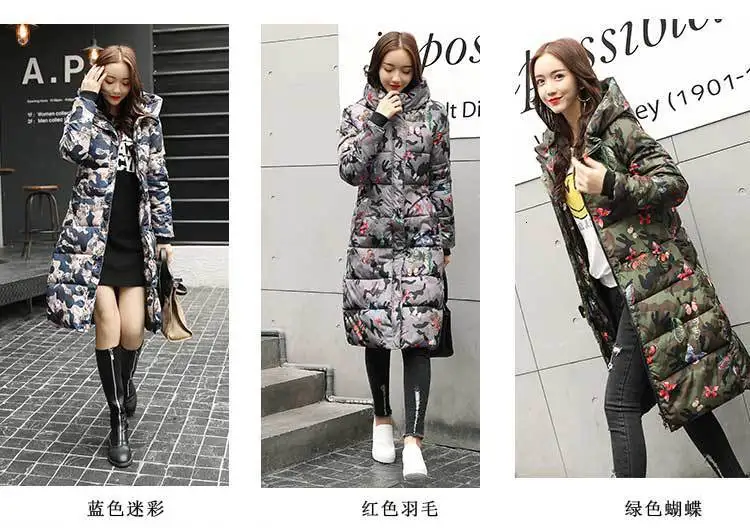 Hooded Colorful Winter Down Coat Jacket Long Warm Women Casaco Feminino Abrigos Mujer Invierno Parkas Outwear Coats Ru50