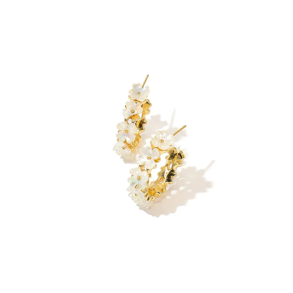 Brinco Argola Flowers
