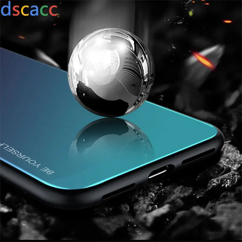 Чехол из закаленного стекла с градиентом Dscacc для huawei P20 P30 Nova 3 3i 4 P Smart Plus Note mate 10 20 Pro Honor 8X Max 100 шт