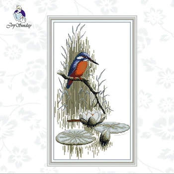 

Joy Sunday,Birds by the river,cross stitch embroidery kit,11CTor14CT Printed Fabric,Animal pattern cross stitch kit