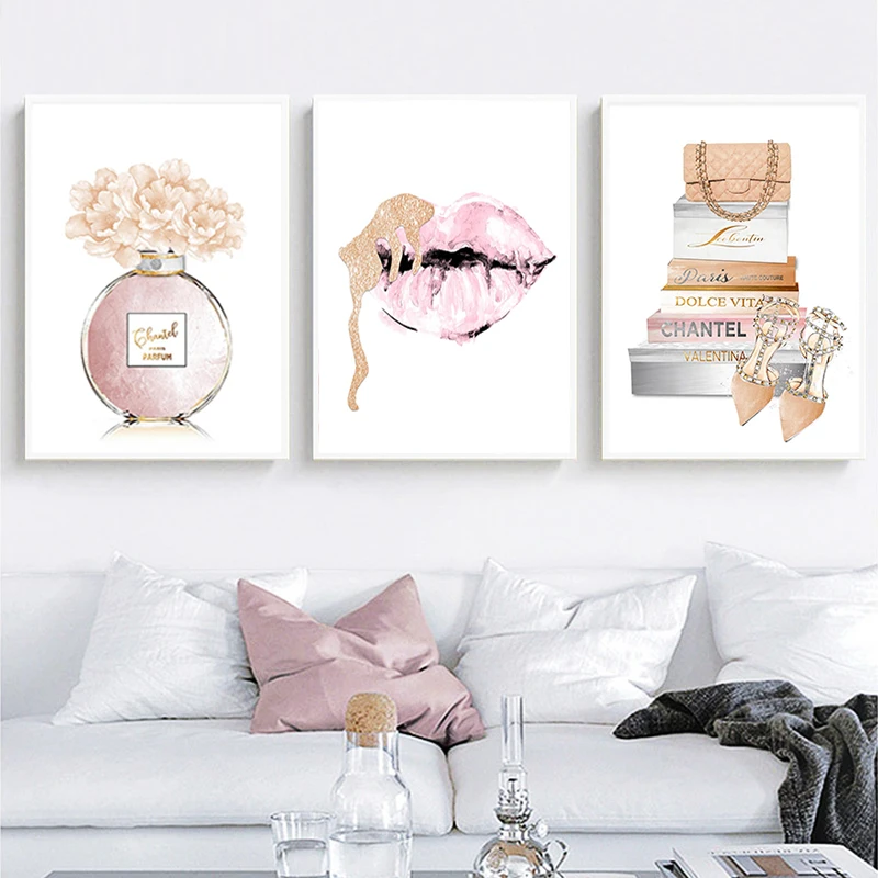 

canvas painting wall art decoration pictures for home design nordic poster peinture pink affiche perfume posters and prints
