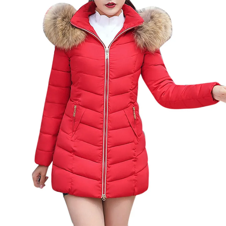 Женские зимние куртки и пальто парки для женщин ватные куртки теплая верхняя одежда с капюшоном большой воротник из искусственного меха
