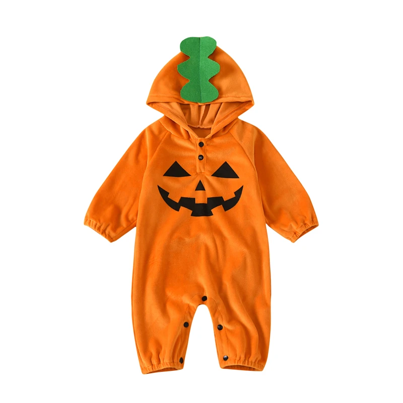 

3-24M Infant Halloween Romper Toddler Loose Long Sleeve Cute Cartoon Style One-Pieces Hooded Jumpsuit Funny Baby Clothing
