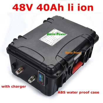 

waterproof 48v 40ah lithium battery li-ion BMS for e-bike scooter 2000w motor Solar inverters air conditioning + 5A charger