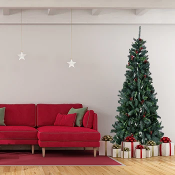 

Canadian Style Christmas Decorative Tree With Pinecones And Berries Home Restaurant Decoration @LS