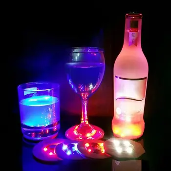 

Hot LED Bar Coaster, LED Stickers Light Up Bar Coasters Drinks Party Wedding Bar Random Color