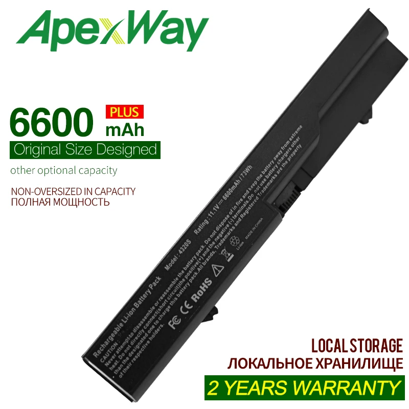 ApexWay 11 1 В 6600 мА/ч Батарея для hp 420 425 4320 т 620 625 ProBook 4320s 4326s4321S 4325s 4520s 4525s COMPAQ 320 321 325 326 |