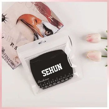 

1 Pcs Kpop EXO Regular Edition XOXO Kiss & Hug Sehun Baekhyun Cotton Dustproof Dust Warm Black Mask Members Name Letters Unisex