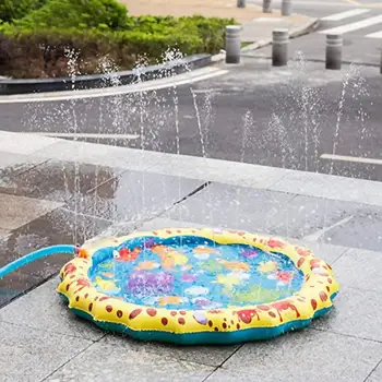 

1m PVC Water Spray Pad Inflatable Water Sprinkling Mat Beach Sand Toys Kids Play Water Mat Lawn Games Pad Sprinkler Play Toys