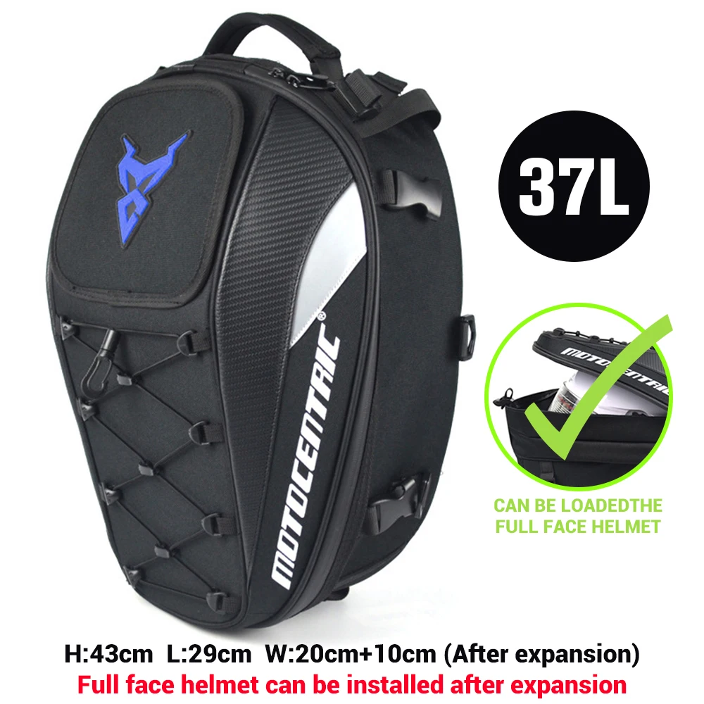 Jinyao Motorcycle Rear Seat Bag Helmet Backpack High Capacity Waterproof Tail Bags Multi-functional Durable Backpack for Helmet Storage 