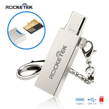 

Rocketek type-c usb 3.0 otg phone type c memory card reader Aluminum adapter for micro SD/TF pc computer laptop accessories
