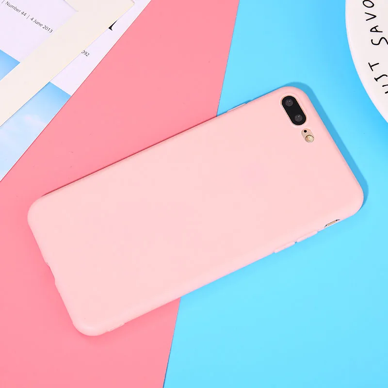 Розовый Цветной матовый Силиконовый чехол из ТПУ для iPhone 6, 7, 8 Plus, X, XS, мягкий чехол для iPhone 11 Pro Max, чехол - Цвет: Розовый