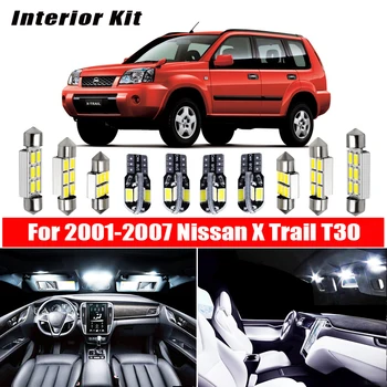 

9Pcs Error Free LED Car Interior Dome Map Roof light kit For Nissan X Trail T30 2001 2002 2003 2004 2005 2006 2007