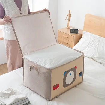 

2020 NEW Red Blue Bear Travel Bag Large Capacity Luggage Bags Household Washable Clothes Quilt Storage Bag Wardrobe Organizer