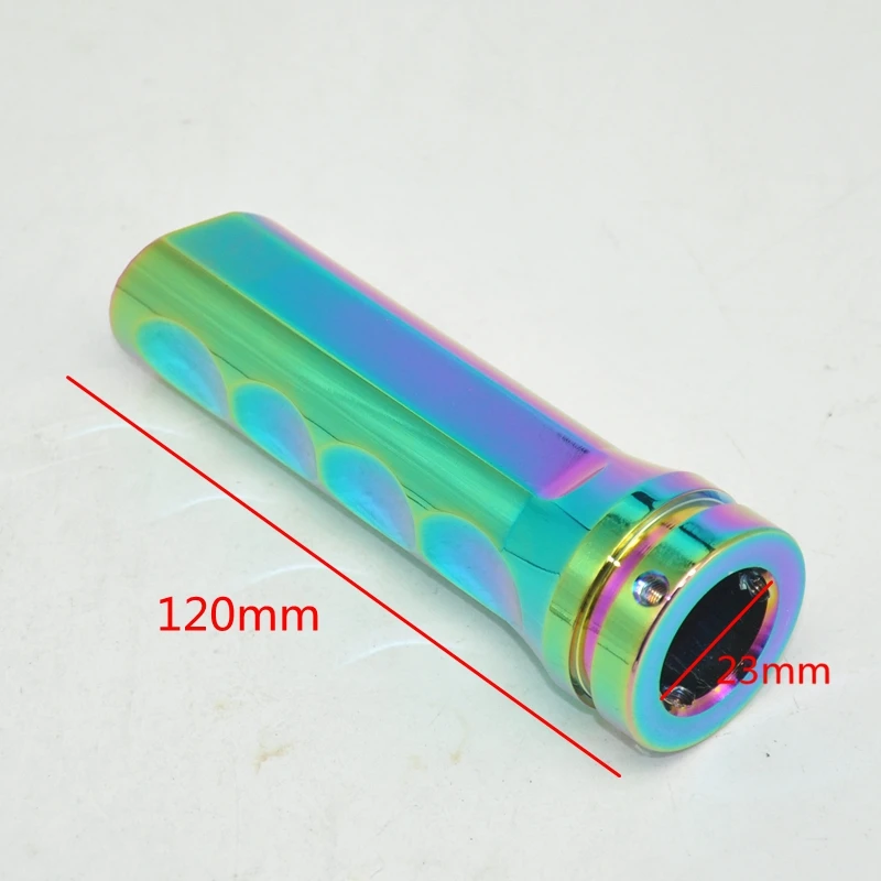 Hand Brake Grip Cover Neo Chrome Aluminum Car Handle Hand Brake Sleeve Universal Fitment