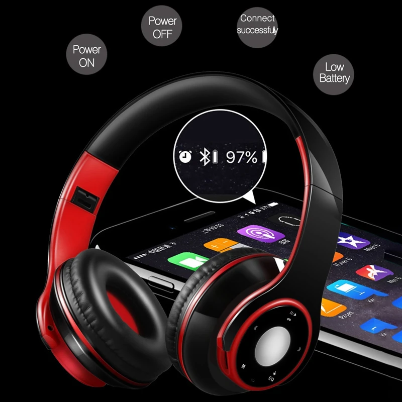 AAAE топ-Беспроводные стерео Bluetooth Накладные наушники с микрофоном и Tf картой для детей, детей, женщин, мужчин