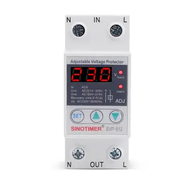 

High quality 220V Adjustable Automatic Reconnect Device Over Under Voltage Relay Protector Switch