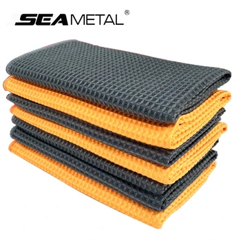 

2pcs Car Wash Towel Cleaner Super absorption Car Drying Cloth Microfiber Waffle Weave Window Wipe Cleaning Towel for Car Home