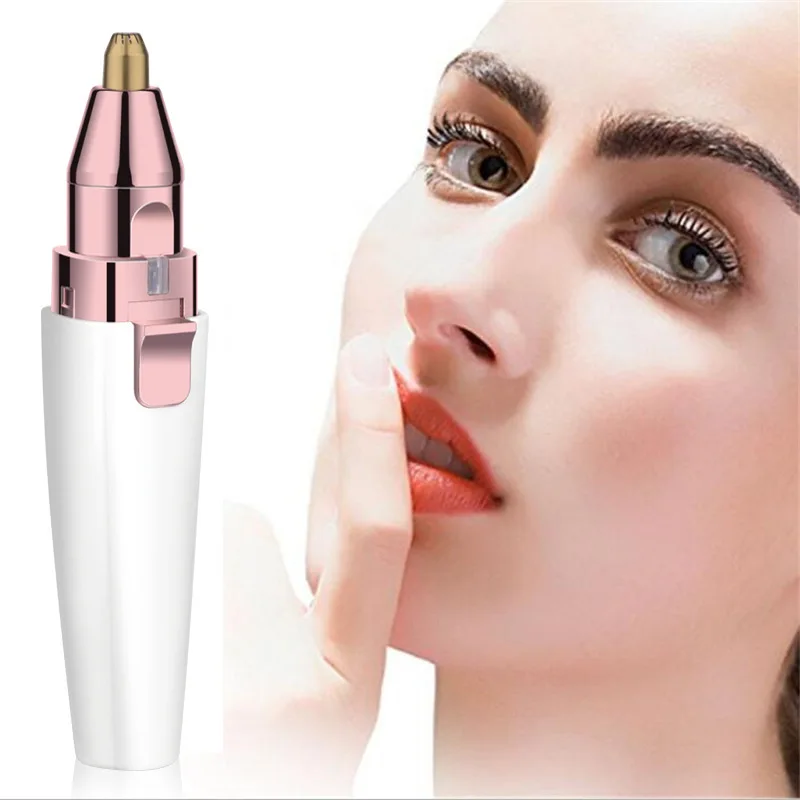 

2 IN 1 Electric Eyebrow Trimmer Makeup Painless Eyebrow Epilator for Women USB Rechargeable Portable Facial Hair Remover Machine