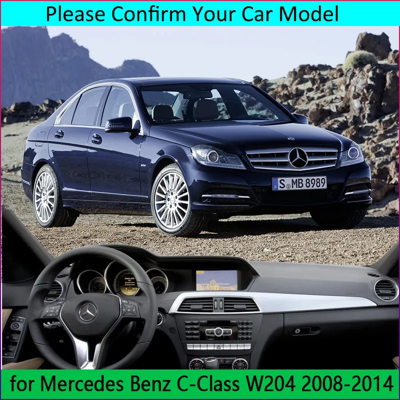 For Mercedes Benz C-Class W204 C-Klasse C180 C200 C220 C250 C300 Dashboard  Mat Cover Sunshade Dashmat Carpet Car Accessories - AliExpress