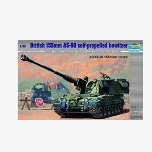 Военная модель танка от Trumpeter собранная Военная 00324 Великобритании AS-90 155 мм Гаубица