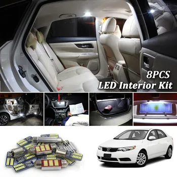 

8Pcs White Canbus led Car interior lights upgrade Kit for 2010 2011 2012 2013 Kia Forte led interior Dome Trunk lights