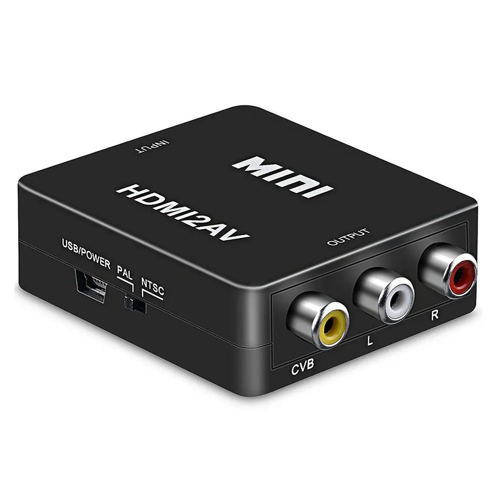 Мини HDMI в композитный CVBS RCA AV видео конвертер адаптер 1080p с кабелями Поддержка NTSC PAL