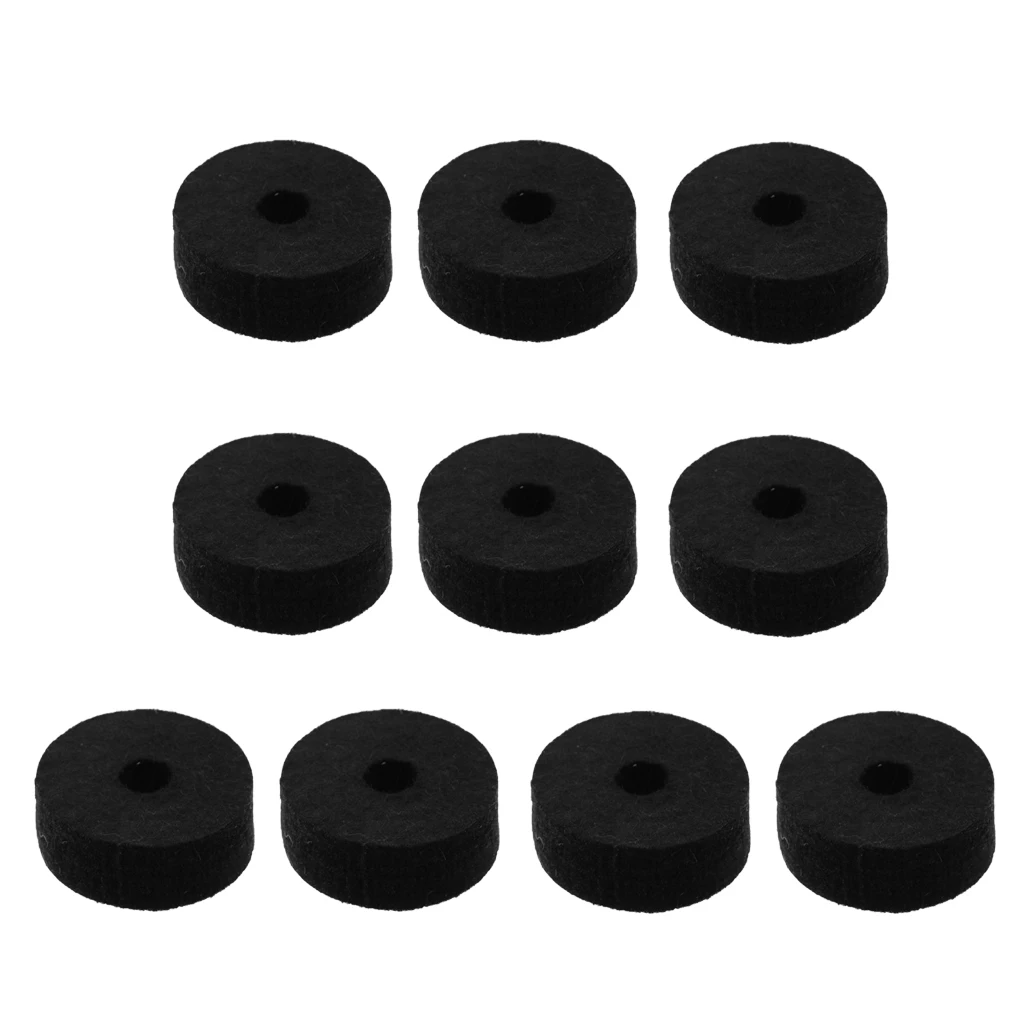 10pcs 35x15mm Black Felts Washers Pads Cymbal Stand Replacement for Drum Set