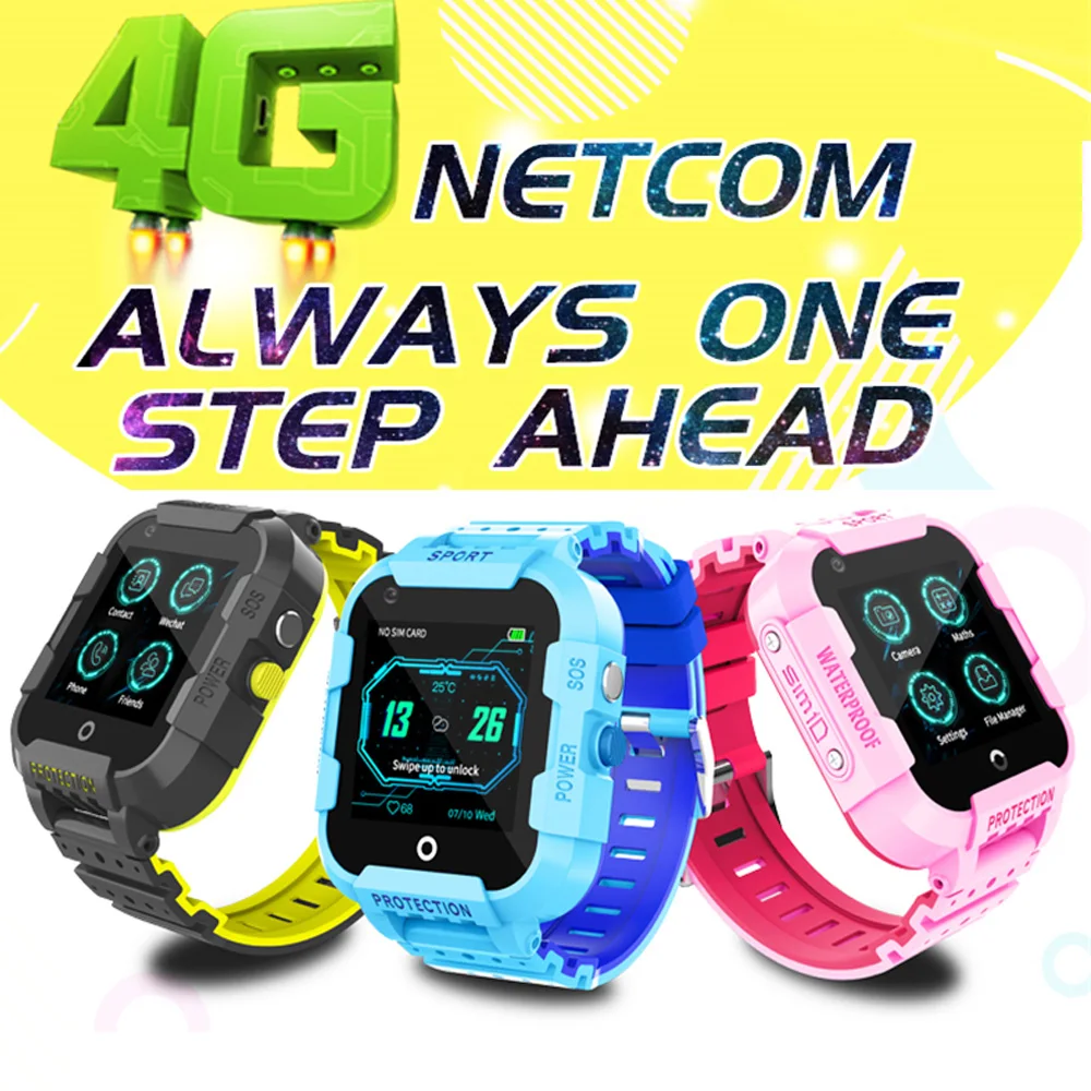 4g kids Smart Watch GPS Tracker IP67 Waterproof Video Call Camera GPS LBS WIFI Location Smartwatch Kids Gift Clock 4g Watch