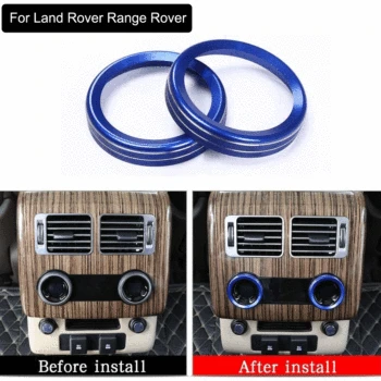 

2pcs Aluminum Alloy Car Rear Air Conditioning Volume knobs Ring Trim for Land Rover Range Rover Vogue Sport 2018 2019