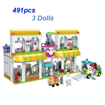 

Heart Lake City Pet Ceter Camper Bus Small Building Blocks Compatible With Legoed Educational Toys For Girl Children Gifts