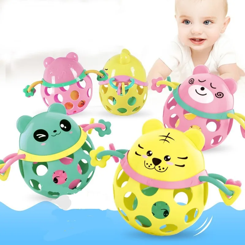 

Intelligence Hand Grab Ball Baby Rattle Toy Animal Soft Gum Tooth Ring Baby0-12 Months Sound Soft Infant learning education toy