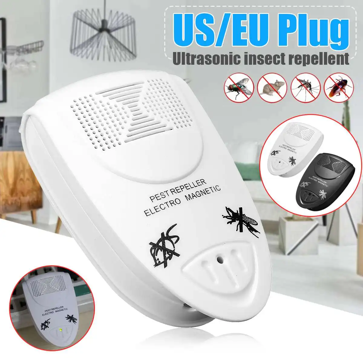 

Kids Protector US Plug Electronic Ultrasonic Pest Repeller Mouse Bug Mosquito Ants Insect Snake Rodent Roach Repelling Rejector