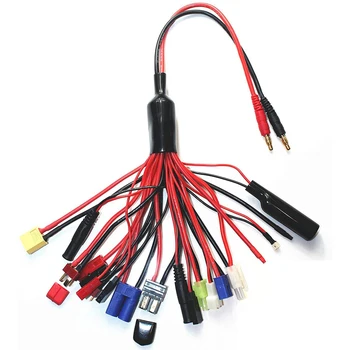 

RC Battery Charger Adapter Multi Plug Squid Charger Adapter to 4.0mm Banana Bullet Connector for 18 Different Connectors 18 in 1