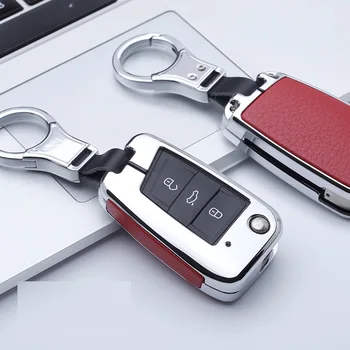 

Zinc Alloy+Leather Car Key Case For VW Volkswagen Passat B8 Polo Golf 4 5 7 Skoda Octavia A5 Fabia SEAT Ibiza Leon Remote Cover