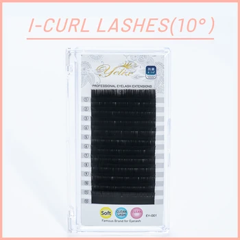 

Yelix I Curl Flat Lashes for Eyelashes Extension Silk Soft Flat Lash Extensions 0.15 Individual Premium Faux Mink Lashed Makeup