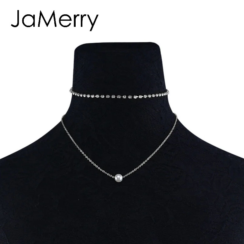 JaMerry модное многослойное женское ожерелье шикарное ювелирное изделие Жемчужное