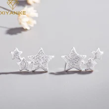 XIYANIKE 925 серебро Новая мода Звезда ручной работы маленькие серьги-гвоздики для женщин элегантные свадебные ювелирные изделия аксессуары