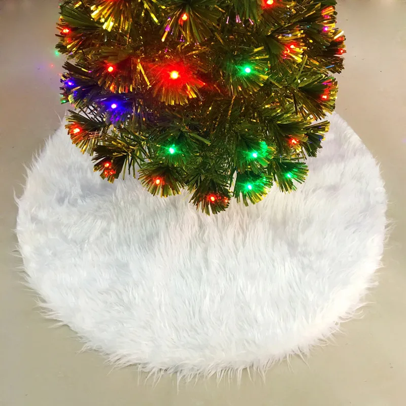 Белый плюшевый ковер для рождественской елки, круглая Рождественская елка, юбка, коврик для пола, покрытие для новогодних, вечерние, с орнаментом, вечерние юбки