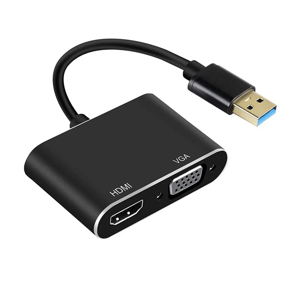 USB 3,0-HDMI VGA 1080P HD 2 в 1 концентратор конвертер для ноутбука HDTV проекторы мониторы HDMI VGA синхронизация выход для Windows7/8/10