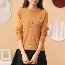 

2021 Slim Warm Sweater Bottoming Shirt Spring Autumn Women Solid Long Sleeve O Neck Print Knitted Pullover 7 Colors Cotton Tops