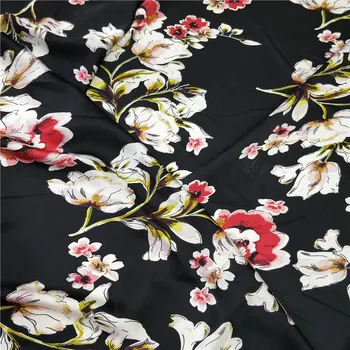 

Satin Chiffon Flower Print Fabric Soft Shiny Stripe Bridal Dress Material Silk Crepe Satin Charmeuse Fabric